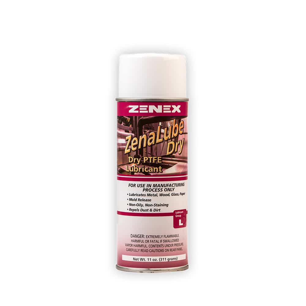 ZenaLube Dry PTFE is a Teflon dry lubricant spray & release agent.